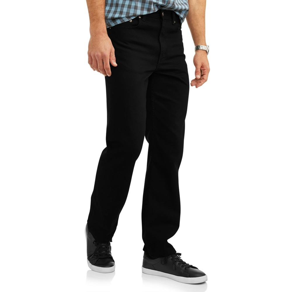 George Mens Jeans Black Size 32 x 32 Cotton Relaxed Fit Straight-Leg Carpenter